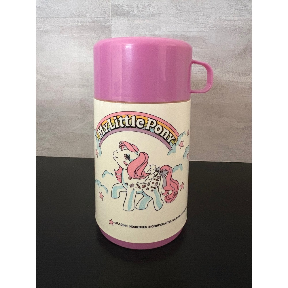Aladdin Kids My Little Pony Thermos Vintage 1987 Plastic 8oz Pink Lickety-Split